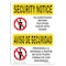 Signmission OSHA Security Sign, 7" Height, 10" Width, No Admittance Bilingual, Landscape, SN-D-L-11562 OS-SN-D-710-L-11562 - alternate 1